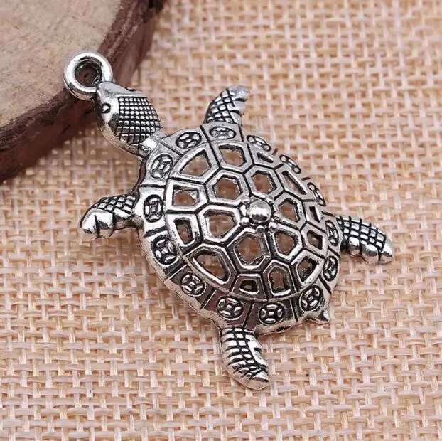 

5Pcs 39x24mm Tibetan Silver Alloy Charm Tortoise Pendant EF3776