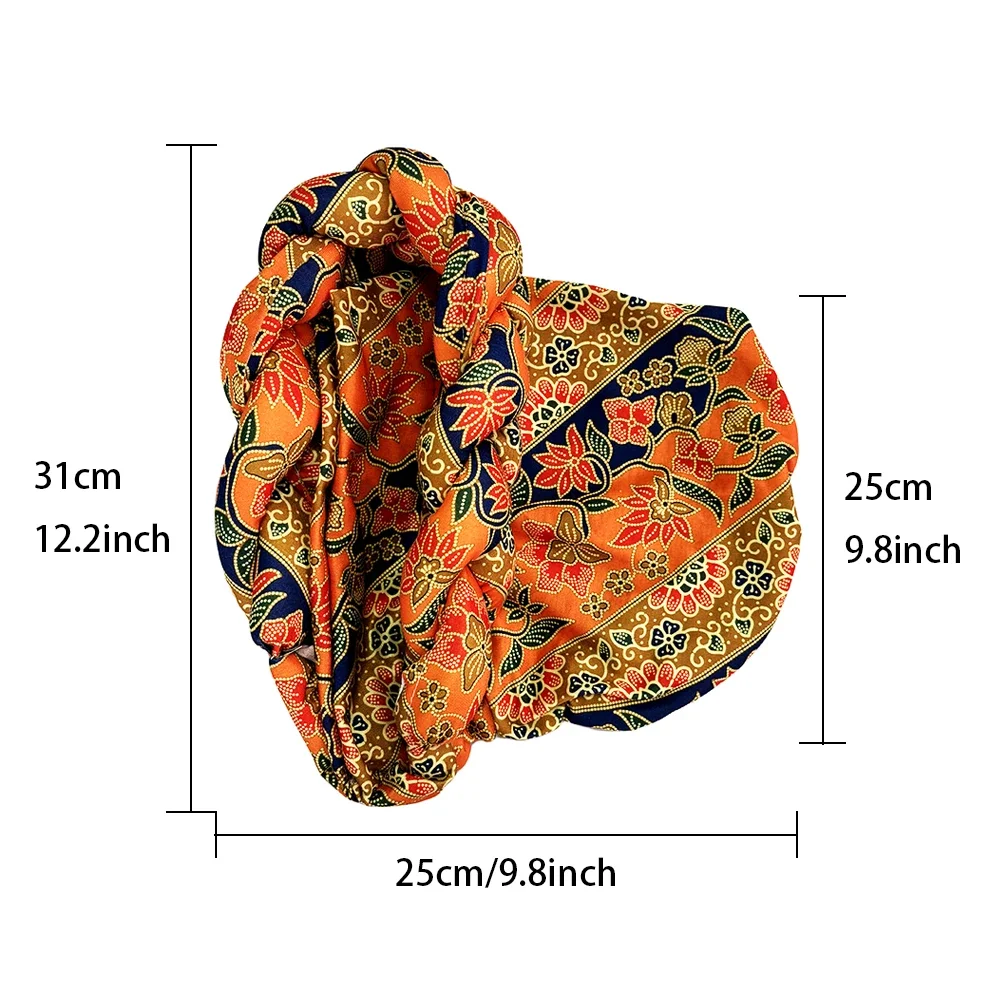 2024 New African Women Turban Cap Big Braid Head Wraps Cover Bonnet Beanie Female Headtie Hair Loss Chemo Cap Arab 2