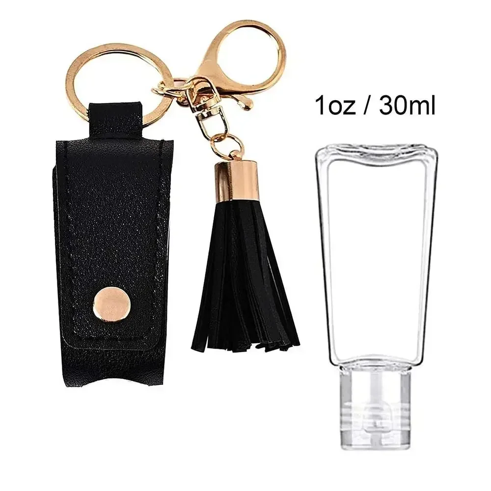 Universal Leakproof Hand Sanitizer Bottle Leather Keychain Empty Travel Bottle Portable Refillable Containers