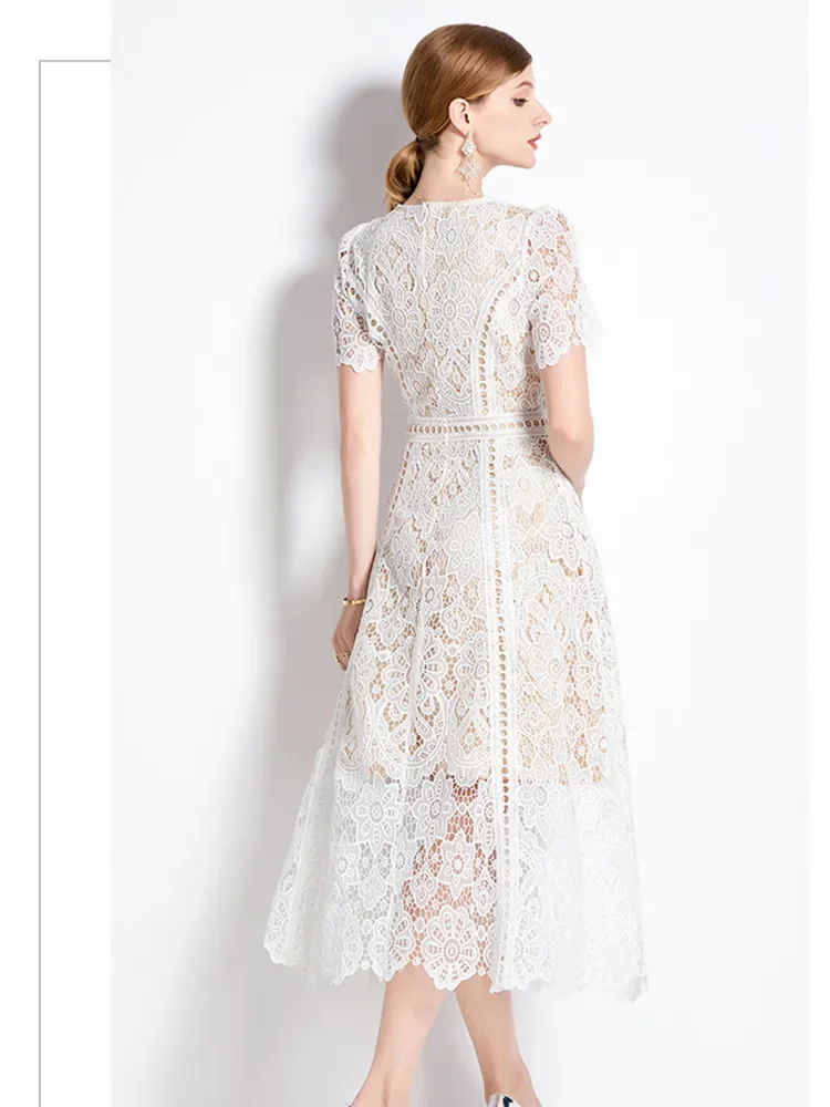 chinese dress ladies Lace Wedding Dresses,Summer Wedding Dress,Boho Wedding Dress,WD00080, US2 / Ivory main image 0