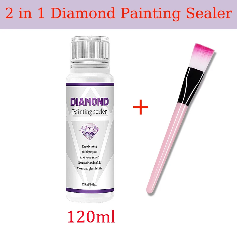 Colle pour peinture diamant 5D, 120ml, pour travaux manuels, effet  Permanent et brillant