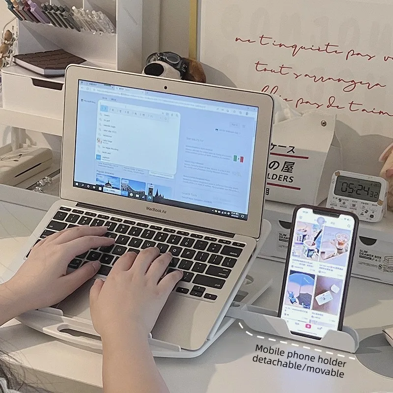 노트북 홀더 데스크탑 360도 회전 트레이 높이 조절 랙 접이식 리프팅 휴대용 조절 가능 방열판