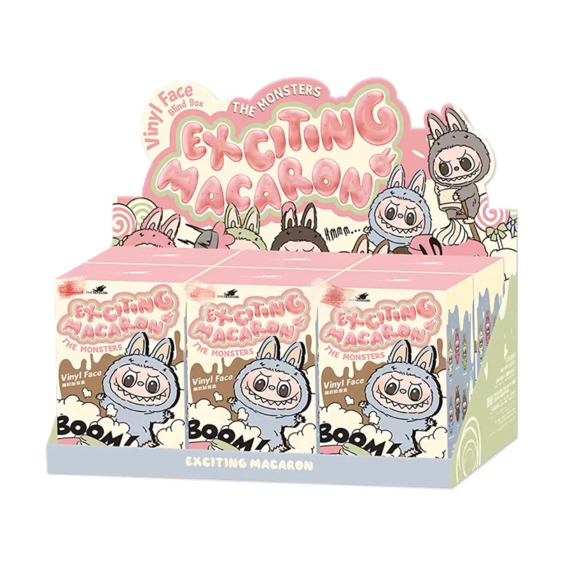 thumbnail image 1 of 17cm Pop Mart Cute Labubu Cloth Mysterious Blind Box Heartbeat Macaron Series Doll Plush Backpack Pendant Toys Desktop Ornament, 1 of 5