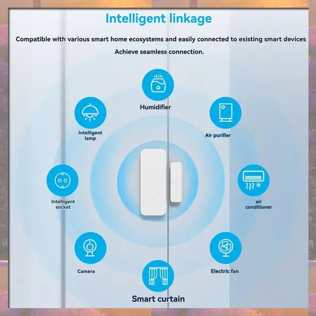 Top Sale TUYA WIFI Enabled Smart Sensor For Door And Window, Wireless Alarm System For Home Security 5