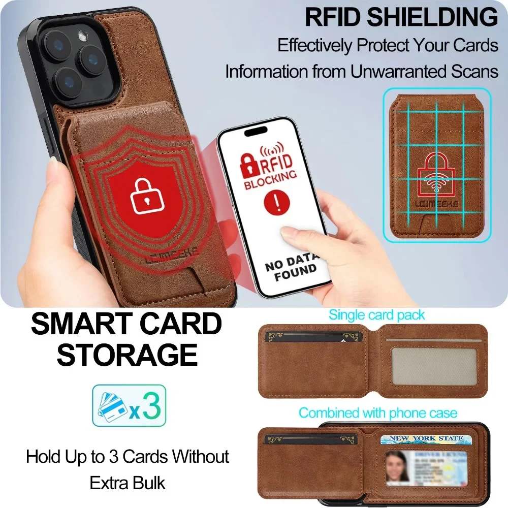Detachable Magnetic Card Holder Wallet Case