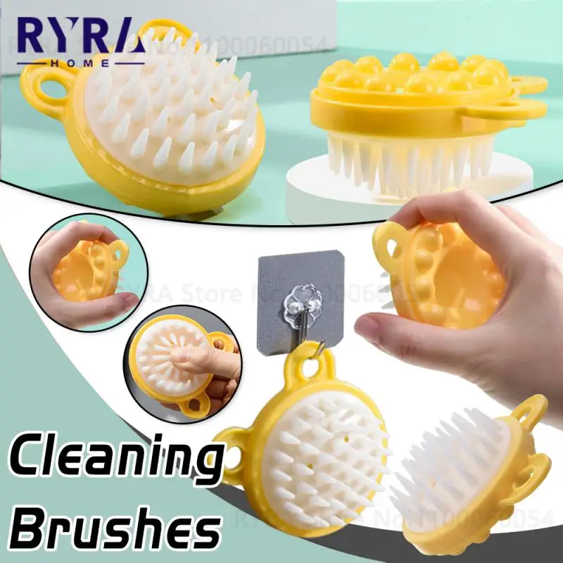  Silicone Shampoo Brush Head Scalp Massage Comb Hair Washing Comb Body Massage Brush Bath Shower Brush Silicone Hairdressing Tool 