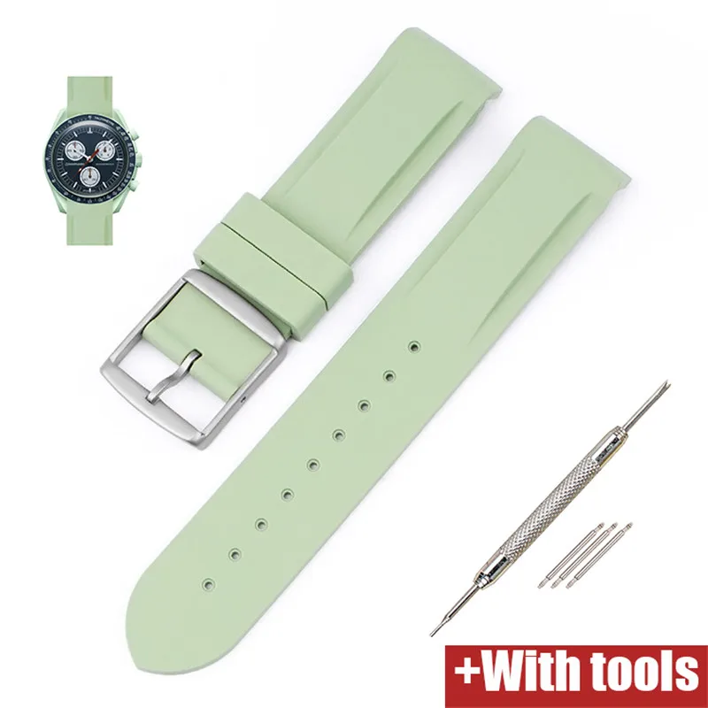 Premium 20mm Curved Rubber Strap - Waterproof Sports Watch Band