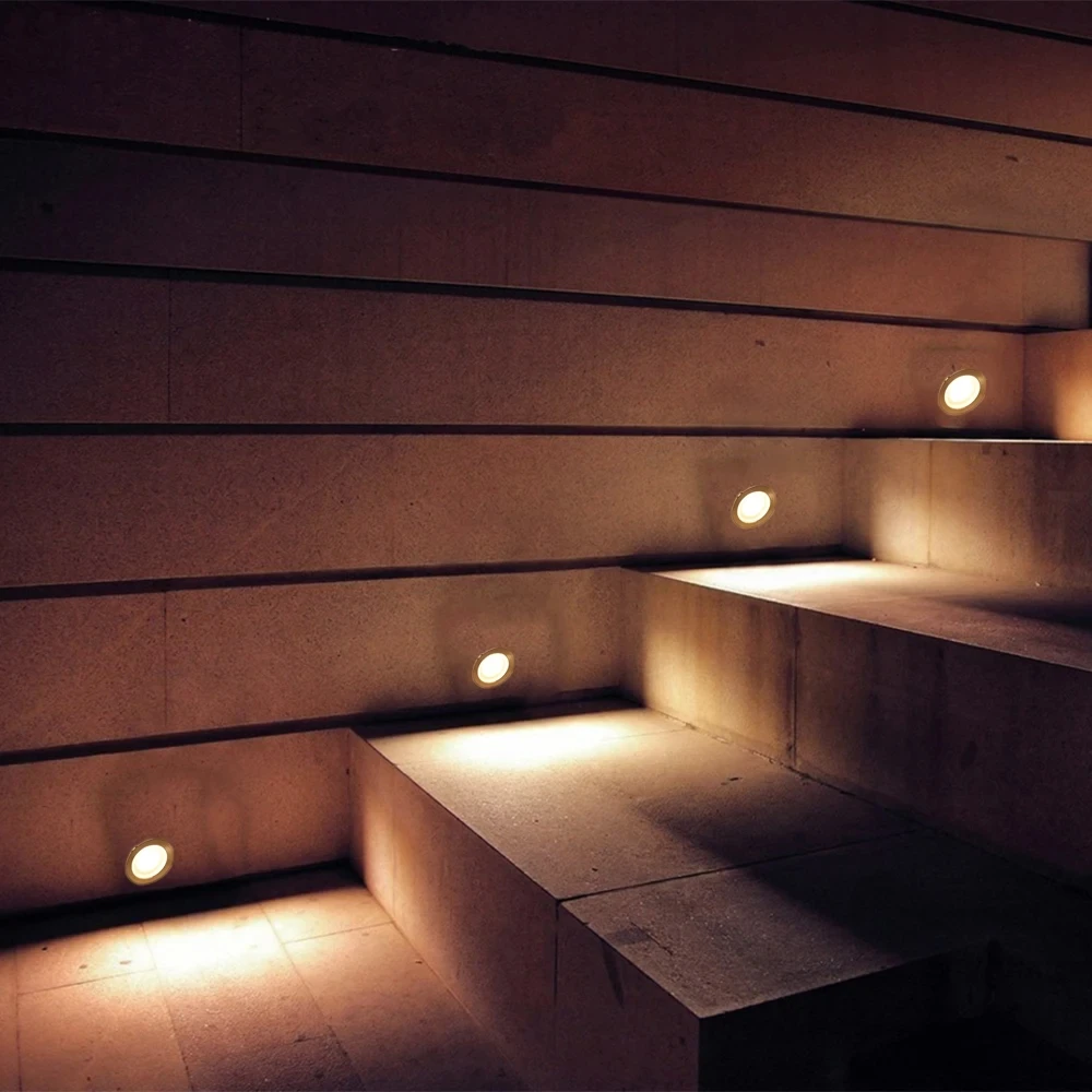 LED Deck Light IP67 Waterproof Stainless Steel Recessed Garden Stair Underground Bulb Lamp 32mm Deck Post Light Wall Spotlight