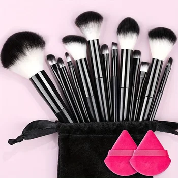 Set di pennelli per trucco 13 pezzi Pennello sintetico premium per fondotinta in polvere, correttore, ombretto, fard, cosmetici, pennelli da viaggio