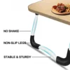 Foldable Lap Desk, 23.6 Inch Portable Wood Laptop Desk for Bed Sofa Reading Writing Eating Watching, Walnut 6