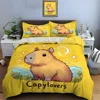 3D Cute Cartoon Capybara Print Bedding Set Duvet Cover 1 Duvet Cover 2 Pillowcases Adult and Children Bedding Set Luxury Gifts 2