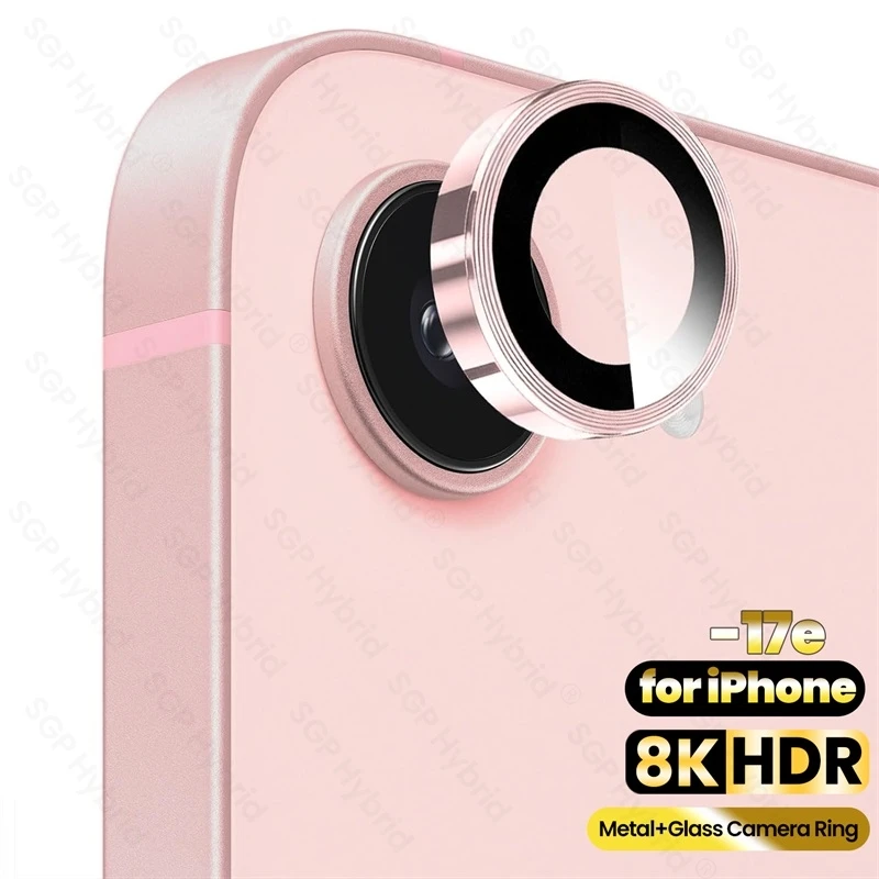Enhanced Metal Ring Case with Tempered Glass Back and Camera Protector
