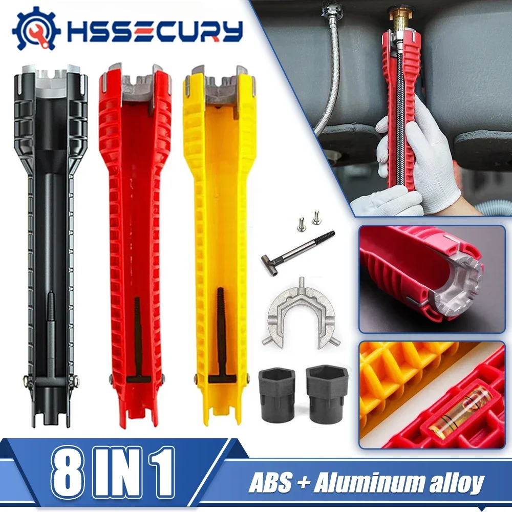 

8 In 1 Flume Wrench Anti-slip Sink Plumbing Repair Tools Kitchen Bathroom Faucet Assembly Installation Wrench Plumbing Tool Sets