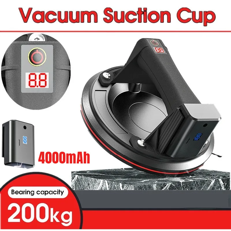 New Electric Vacuum Suction Cup 200kg Bearing Capacity Heavy Duty Vacuum Lifter for Granite Tile Glass Industrial Sucke