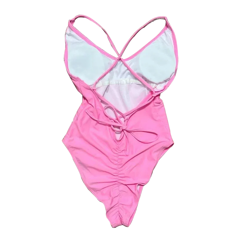 Padded One Piece Swimsuit Sexy BRIDE SQUAD Letter Print Women Bikini Bathing Suit Summer Bodysuit Backless monokini one piece swimsuit women swimsuit