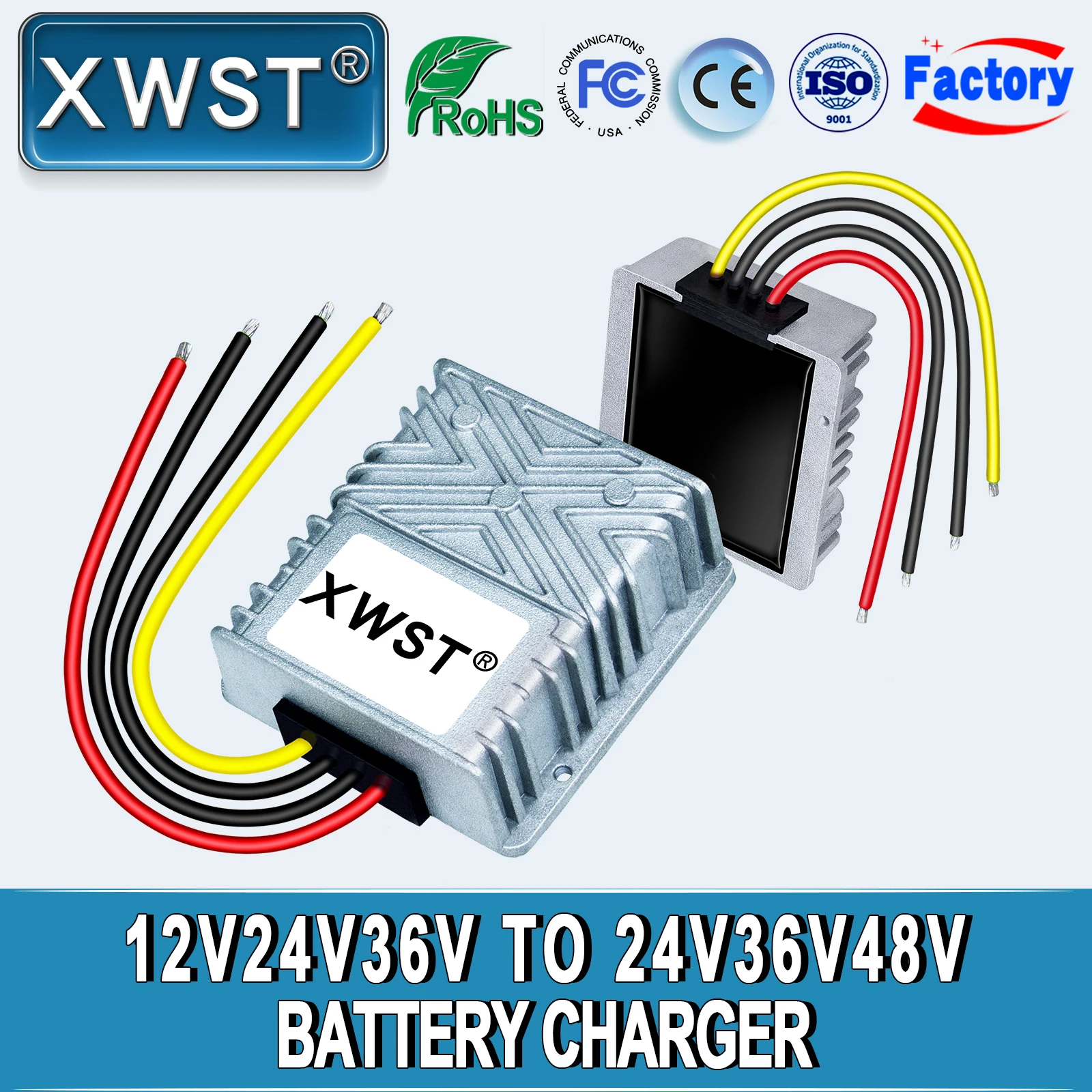 

XWST DC 12V24V36V to 48V Battery Charger 9-43V to 54.6V 58.4V Constant Current Lithium Lead-acid Converter Module for 1A 1.5A 2A