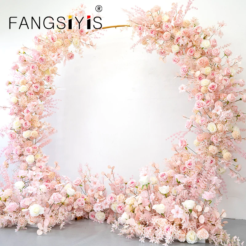 

Moon Arch Artificial Floral Wedding Stage Deco Flower Row Arrangement Add Shelf Stand Party Photo Props Backdrop Window Display