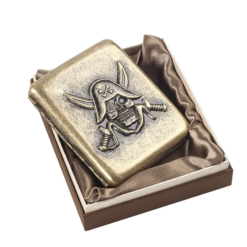 High Quality Metal Cigarette Case Box for 20pcs Vintage Emboss Cigarette Container Box Holder Smoking Accessories Case Box 4