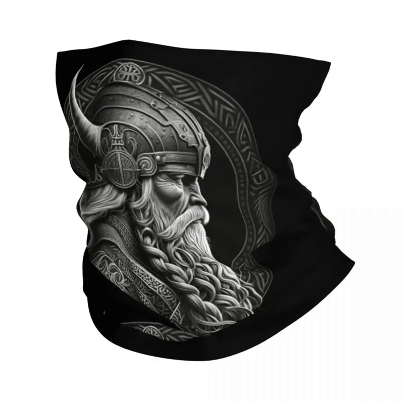 

Viking God Odin In Thought Winter Headband Neck Warmer Men Women Hiking Cycling Tube Scarf Nores Mythology Face Bandana Gaiter