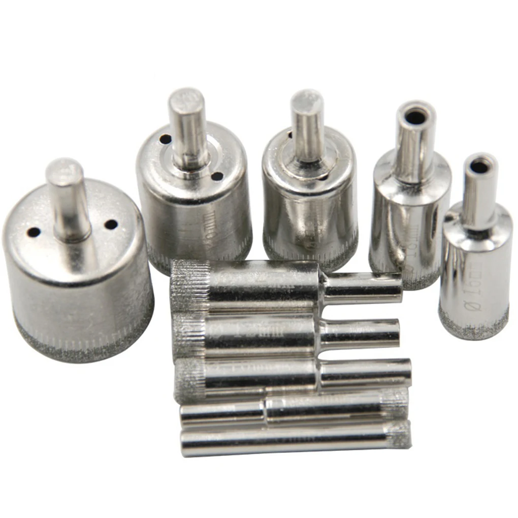 Drill Bit Set Diamond Coated Marble Glass Ceramic Porcelain Tile Granite Stone Bottles Hole Saw Cutter Power Construction Tool