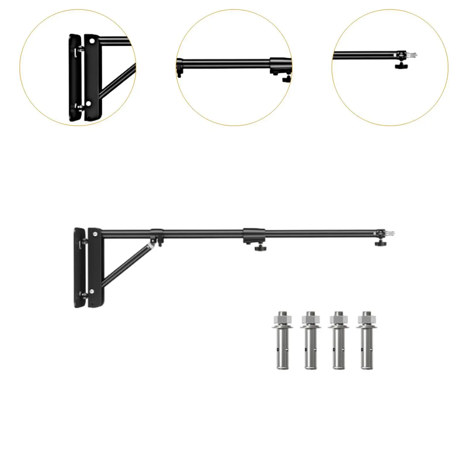 Wall Mounted Ring Light Mount Triangle Base Aluminum Alloy Space Saving Mounting Bar Wall Light Holder for Studio Video