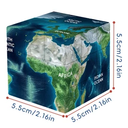 World Map 3D Puzzle Cube - Stress - Relieving Smooth Speed Game Toy Gift (World Map)