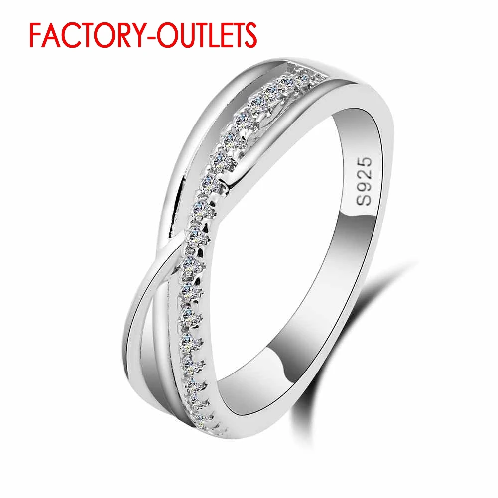 New Fashion Jewelry S925 Sterling Silver Needle Bridal Set Cubic Zirconia Pave Setting Cross Design Women Girls Party Engagement