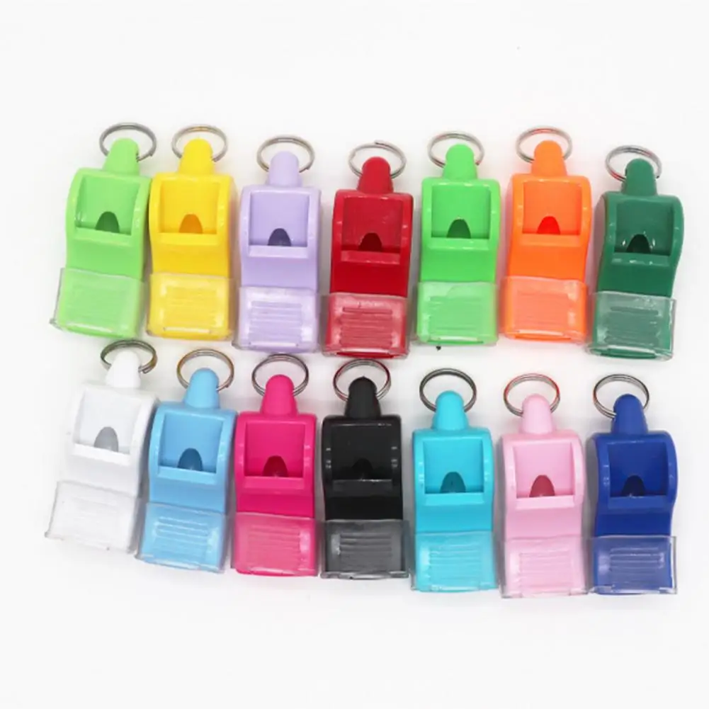 Whistle with Lanyard And Mouth Grip Plastic Sports Whistle Loud Crisp Sound for Coaches Referees Training Camping Emerge