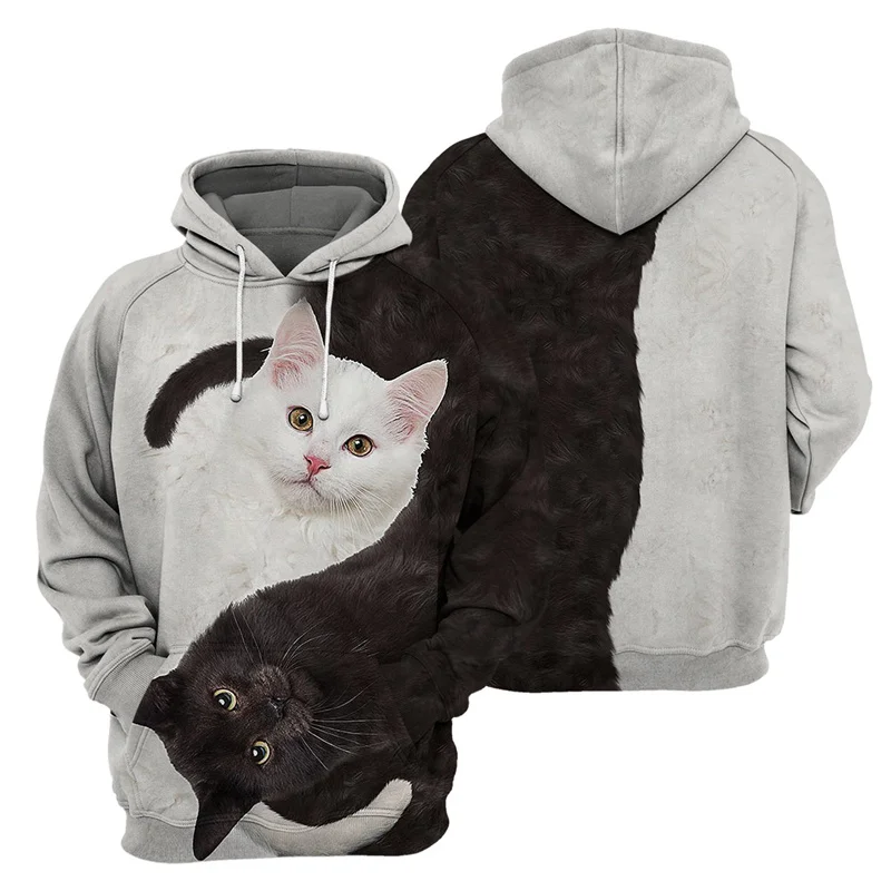thumbnail image 1 of Sudadera con capucha con estampado 3D de gato británico de pelo corto para hombre, jerseys de manga larga, sudaderas con capucha de gran tamaño con estampado de gatos lindos para primavera y otoño, 1 of 5