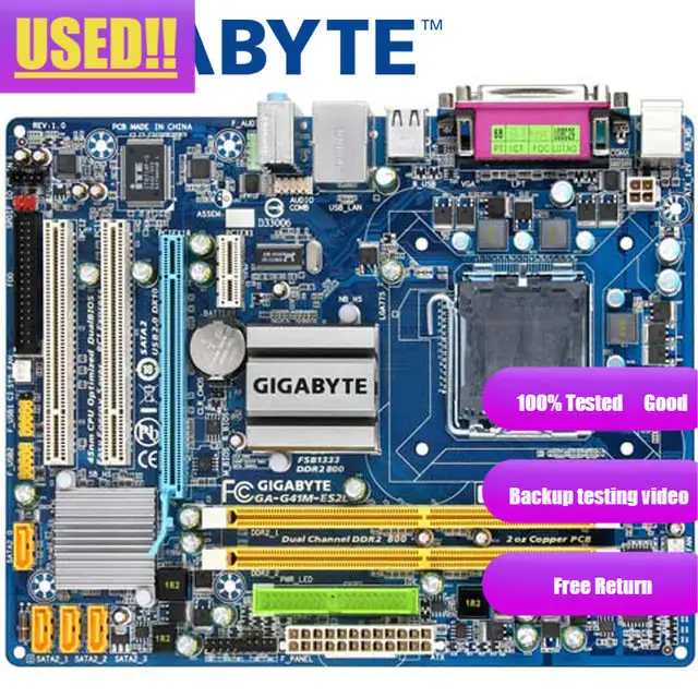 GIGABYTE GA-G41M-ES2L Desktop Motherboard G41 Socket LGA 775 For