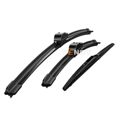 Premium Front & Rear Wiper Blades Set with Rain Brushes - Cerato 2013 - 2018 (3 pcs)