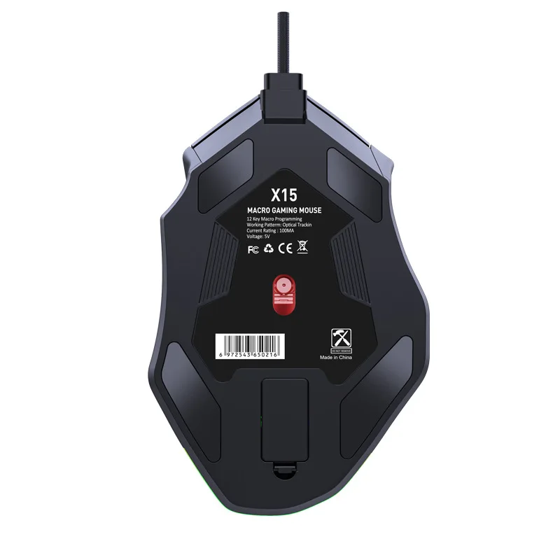 12 Teclas Programáveis Jogo Mouse RGB Luz