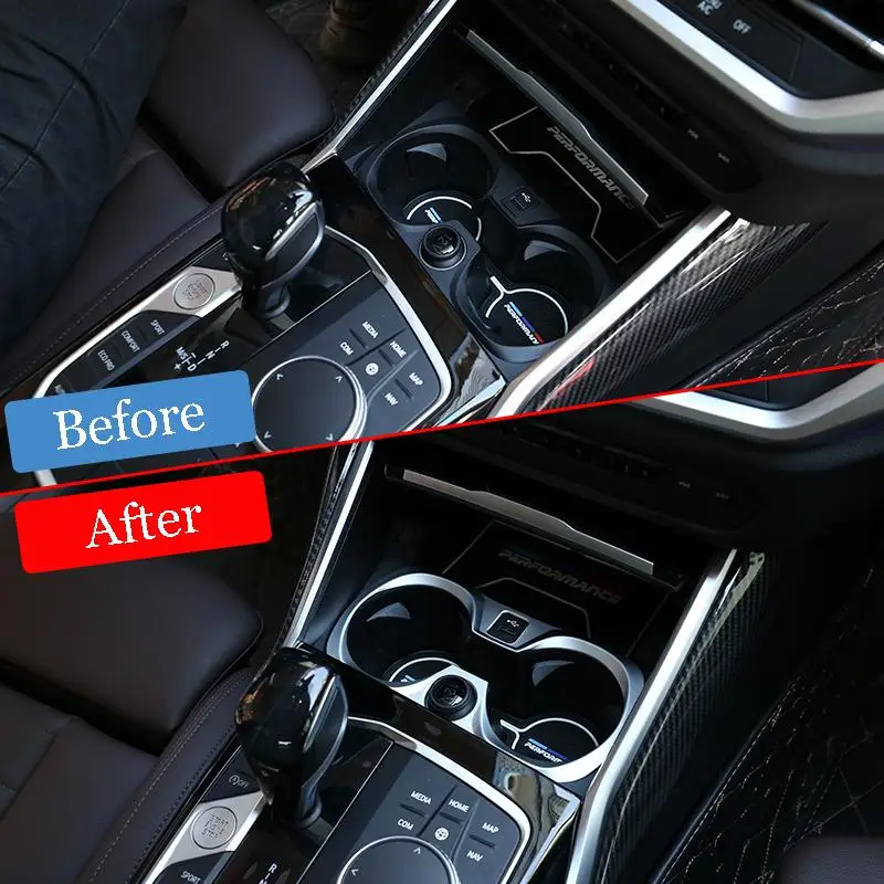 For BMW G20 G28 UP Car Interior Central Water Cup Holder Frame Trim Silver Only LHD