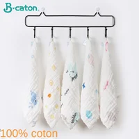 5PCS Baby Cotton Bath Towel 6-Layer Gauze Face Washcloth Squares Hand Wipe Newborn Bathing Feeding Kids Handkerchief