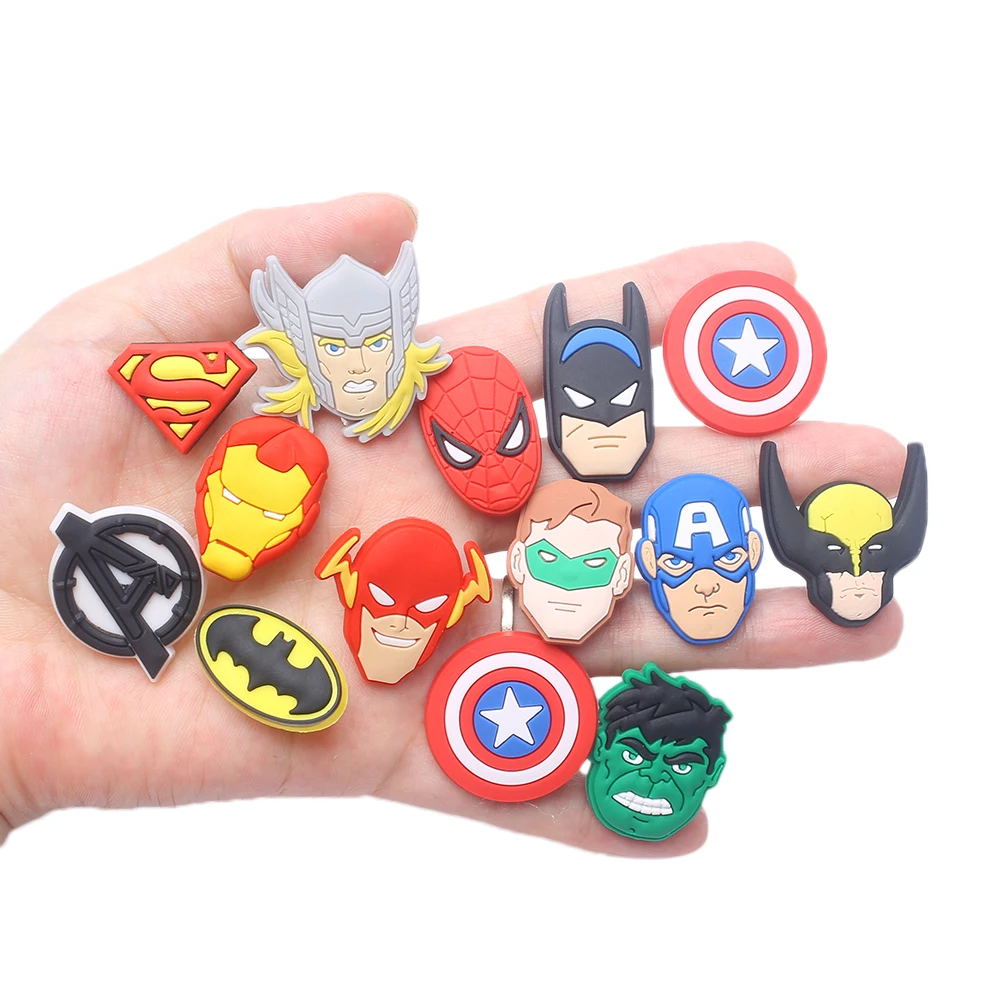 Shoe charms shoe decorations The Avengers Charms Shoe Decorations PVC Accessories Fit Clog Shoes Wristbands Party Gifts