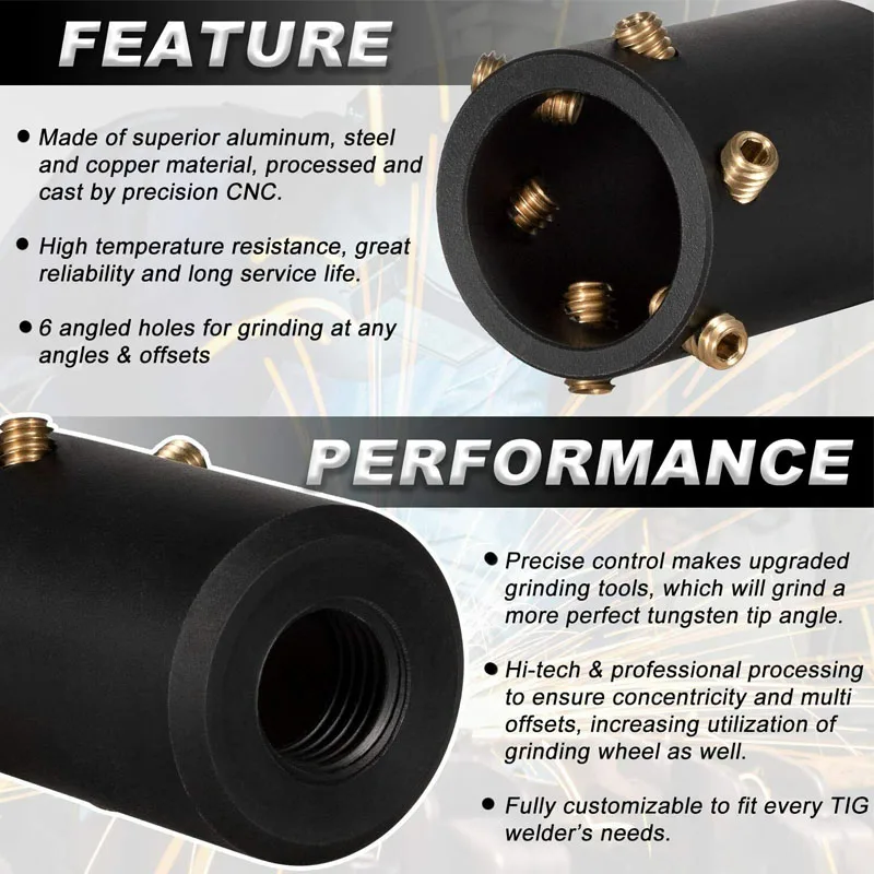 GR-12 Tungsten Wire Sharpener/Electrode Sharpener TIG Welding Tool with 10, 15 and 20 Degree Angled Multi-Angle Cut-Off Grooves