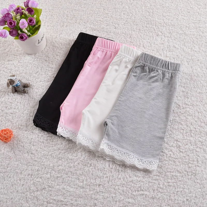 Girls Lace Safety Pants Children Summer Underwear Leggings Kids Solid Boxer Briefs 3-10Years Girls Cute Soft Thin Beach Shorts