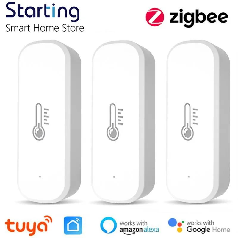 Tuya WIFI / ZigBee Smart Temperature And Humidity Sensor Battery Powered ZigBee Smart Home
