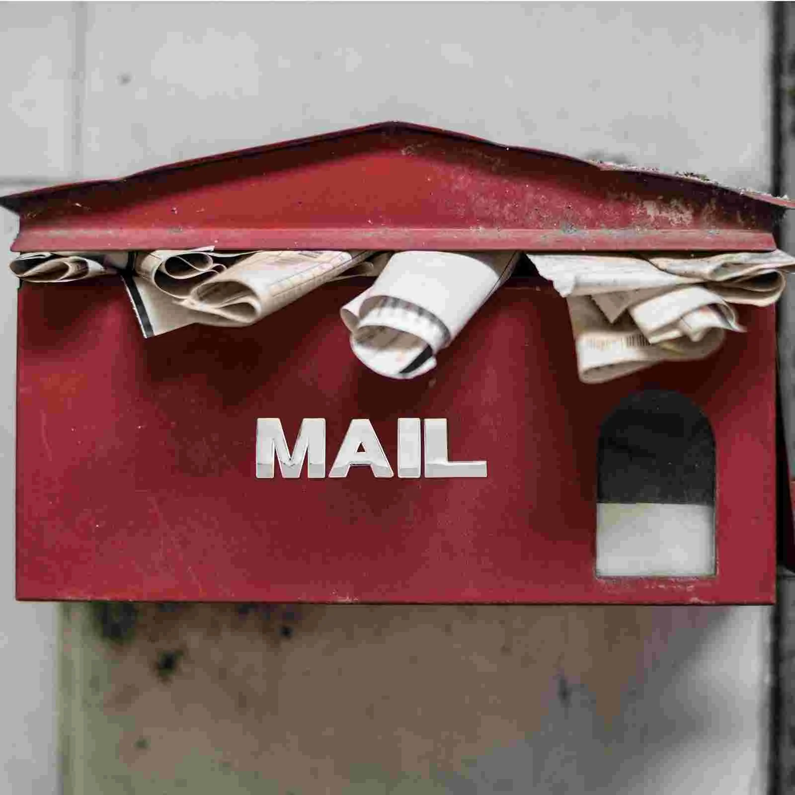 4 Pcs Applique Mailbox Number Metal Zinc Alloy Modern Alphabet Adhesive Stickers