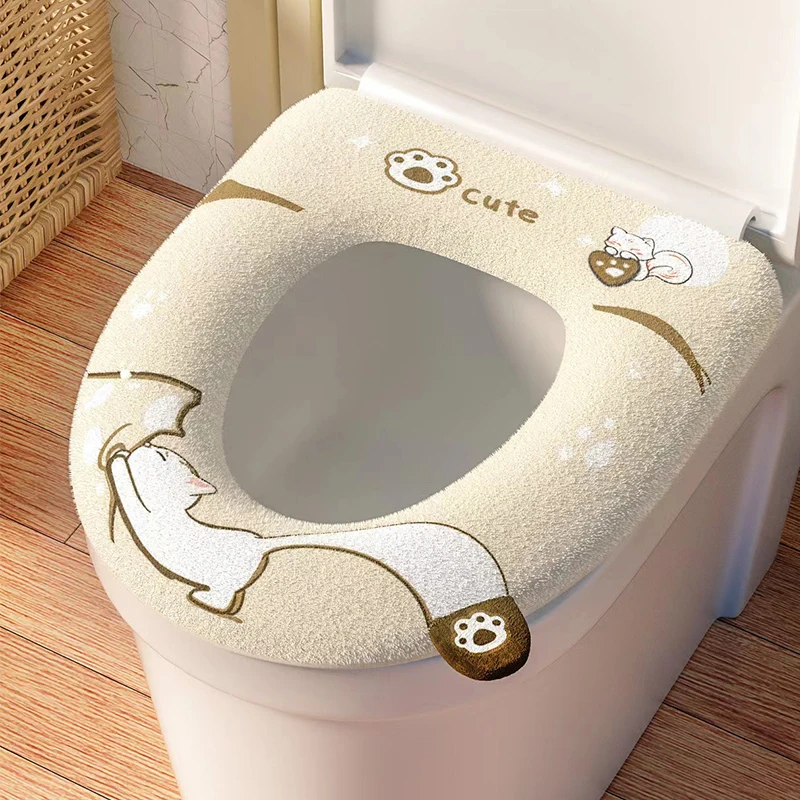 New Toilet Seat Four Seasons Universal Household Toilet Cover Summer Toilet  Cushion Ring Pad Waterproof Zipper Bathroom Toilet