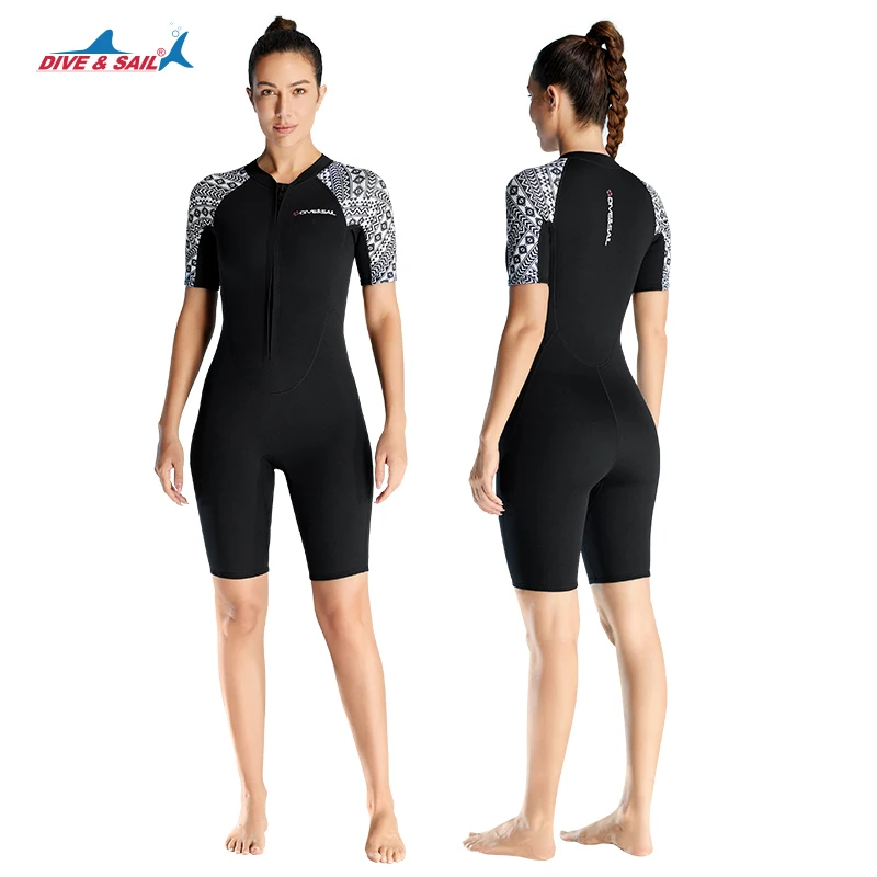 

Womens Shorty Wetsuits 3mm Neoprene Mens Front Zipper Diving Suit for Diving Swimming Surfing Snorkeling Kayaking Water Sports