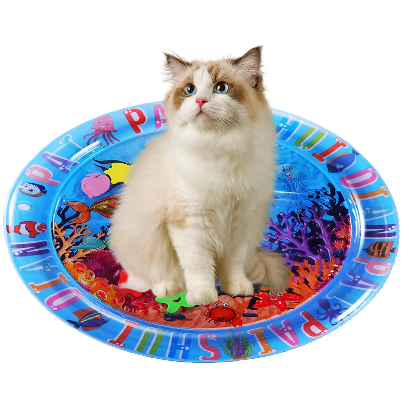 Water Sensory Play Mat Thickened Inflatable Water Mat For Cat And Dog Pet Playmat With Fish Sea Ocean Theme Sensory Toy Water - 3