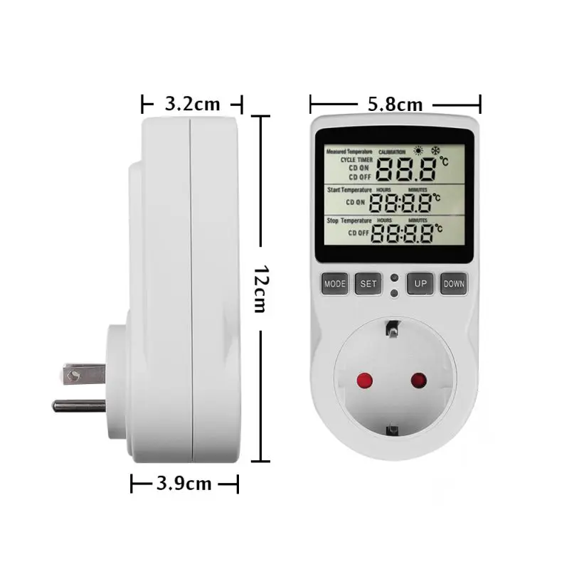 LCD Digital Thermostat Temperature Controller Socket Outlet With Timer Switch Heating Cooling Adjustment EU/FR/US/BR Plug digital thermostat