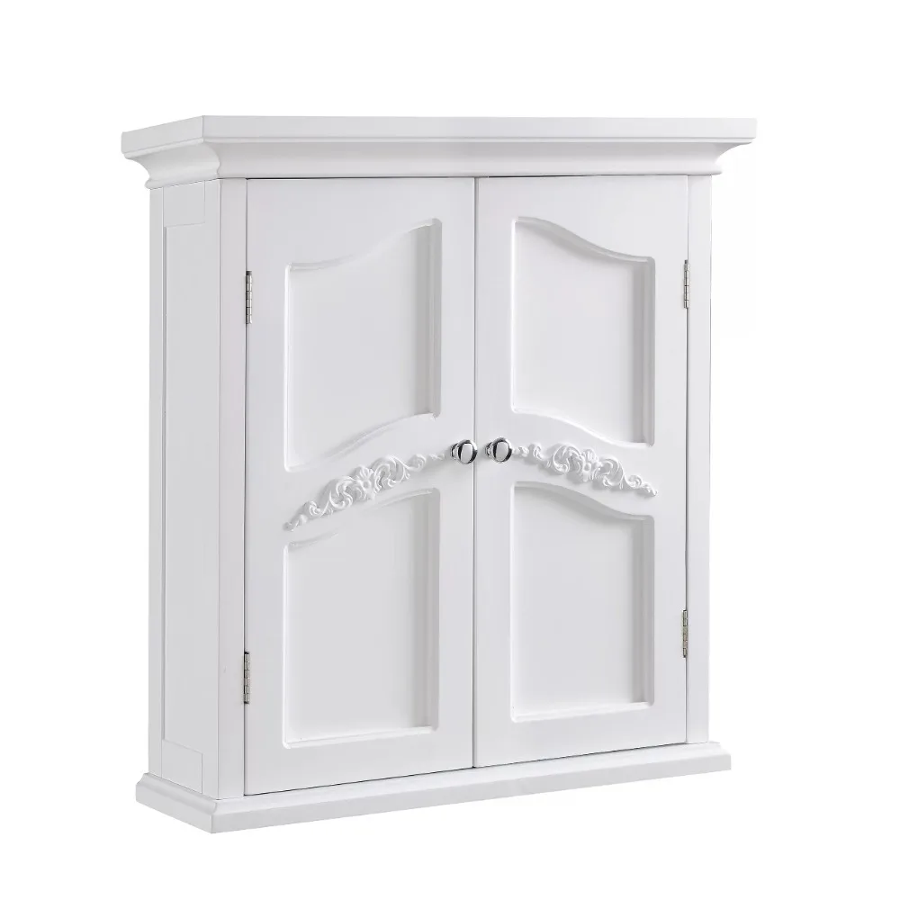 

Teamson Home Versailles Wooden Wall Cabinet with 2 Shelves, White