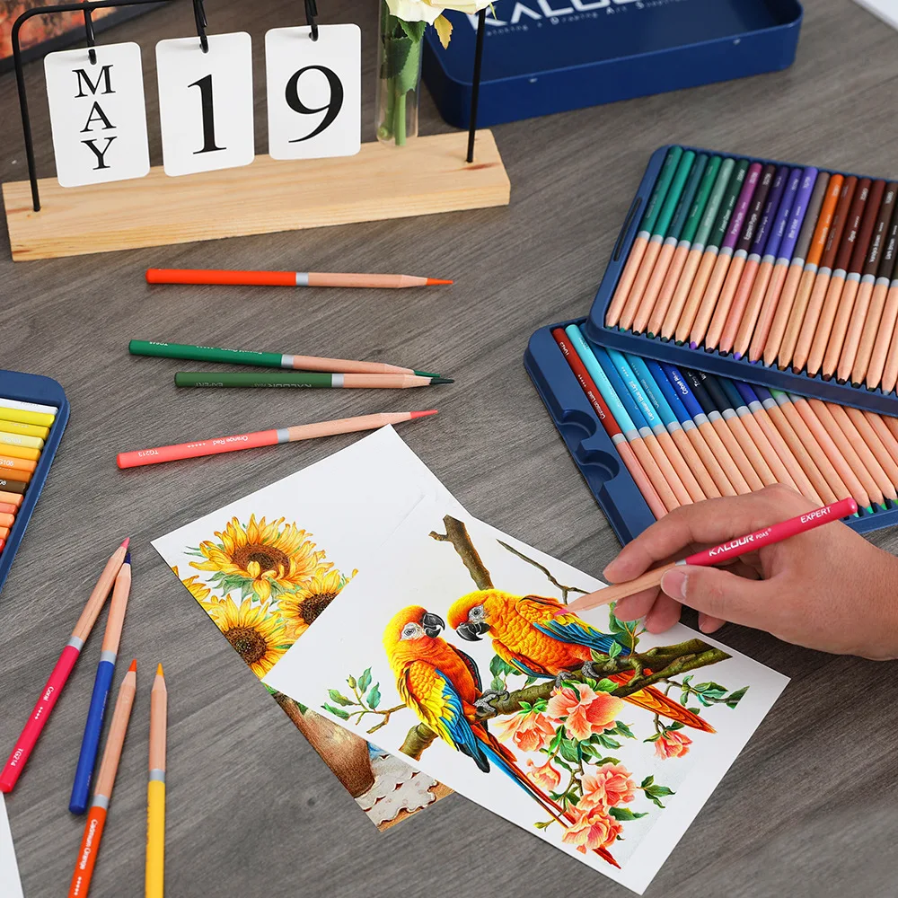 KALOUR 72 Colors Artists Colored Pencils Set, Oil-Based Soft Core, Vibrant Colors for Drawing, Sketching and Coloring 5