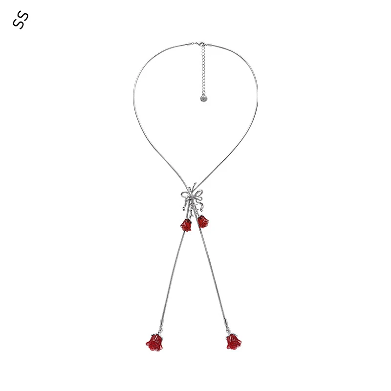 

Original Designer Rose Snake Bone Chain Female Fashion High Sense Necklace Niche Unique Exquisite Choker Accessory for Sweater
