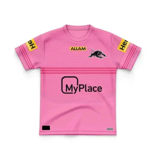 thumbnail image 1 of Camiseta de rugby de entrenamiento local/visitante/de local de Penrith Panthers 2024 para niños - Talla para hombre: 16-26 (nombre y número impresos) Calidad superior, 1 of 5