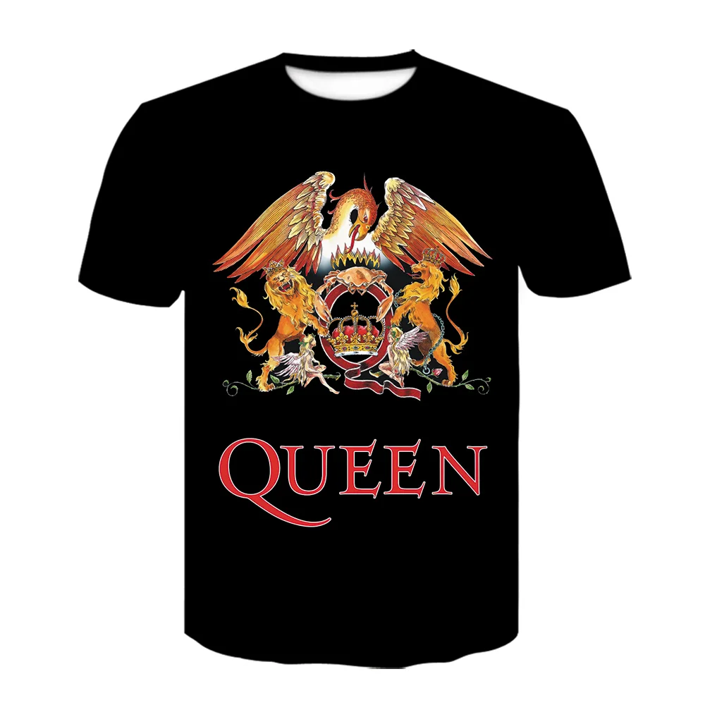 

2023 New T Shirt For Men/Women Short Casual 3D Print T-Shirt Queen Rock Band T Shirts Black Streetwear Shirt