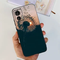 Astronaut Flower Design Slim TPU Soft Black Phone Cover for Edge 30 Lite (Case-c47)