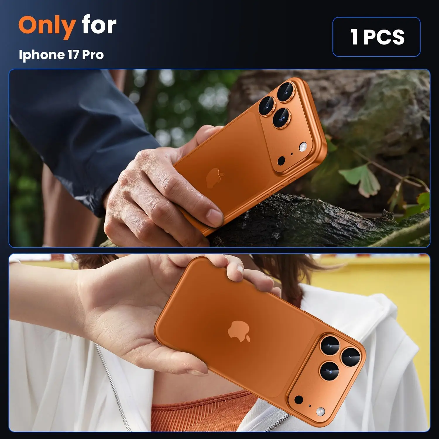 Orange Aluminum Tempered Glass Camera Lens Protector Cover